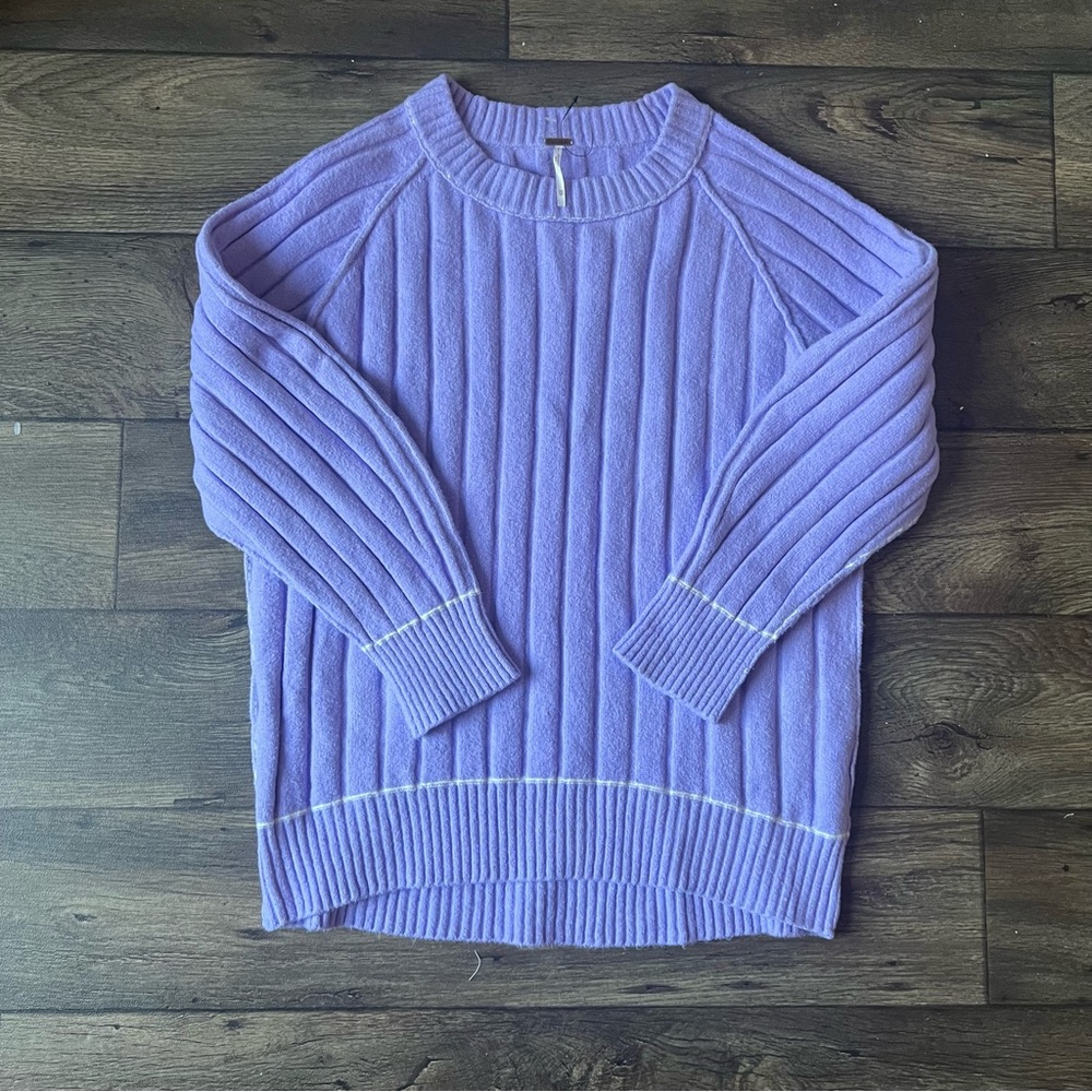 Free People Women's Venus Tunic Sweater Purple Size Extra Small
